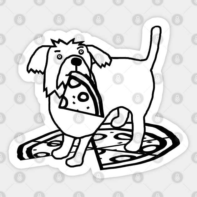 Cute Dog with Pizza Outline Sticker by ellenhenryart